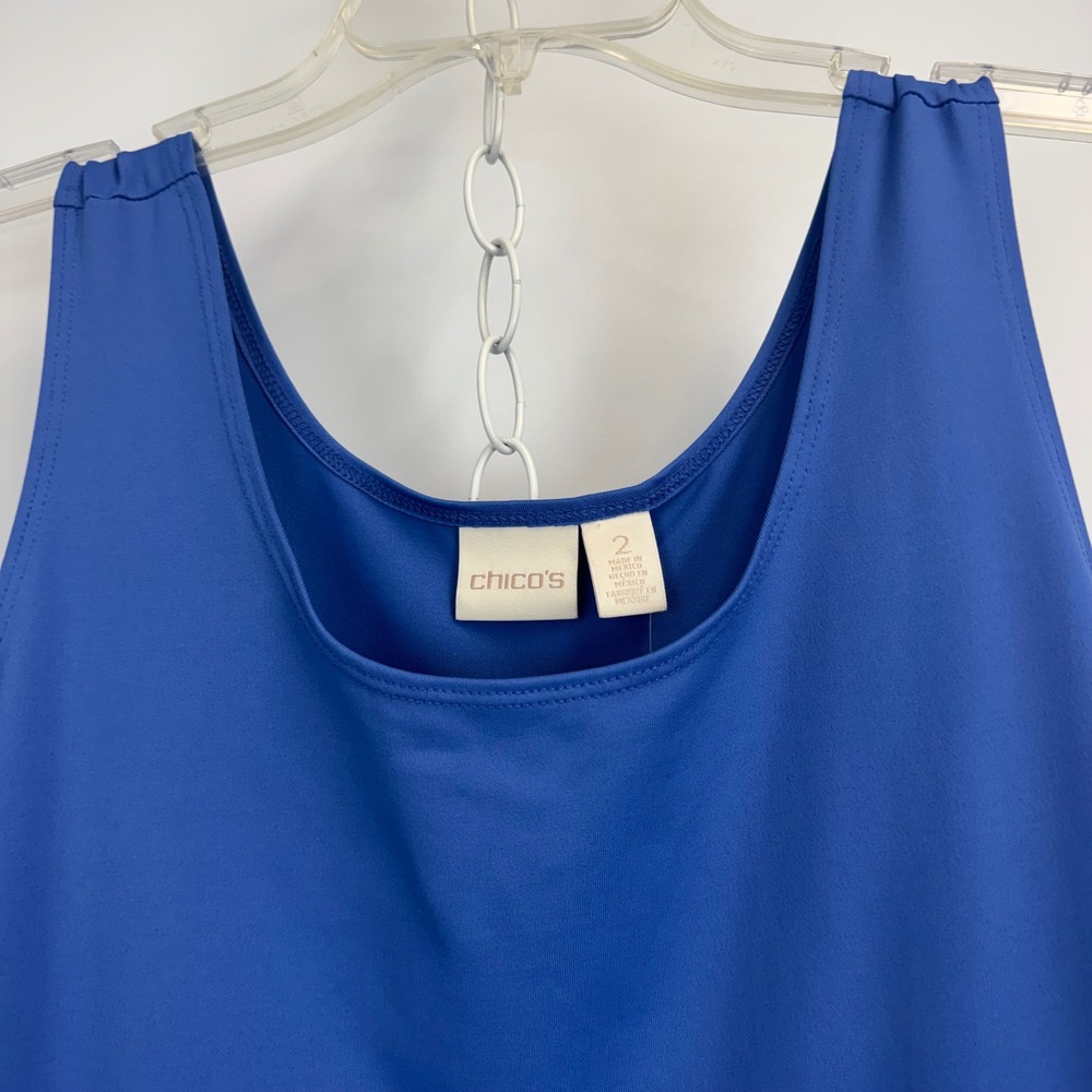 Chicos Set of Two Microfiber Contemporary Tank Basic Knit Blue Red Women's 2 L - Picture 6 of 16